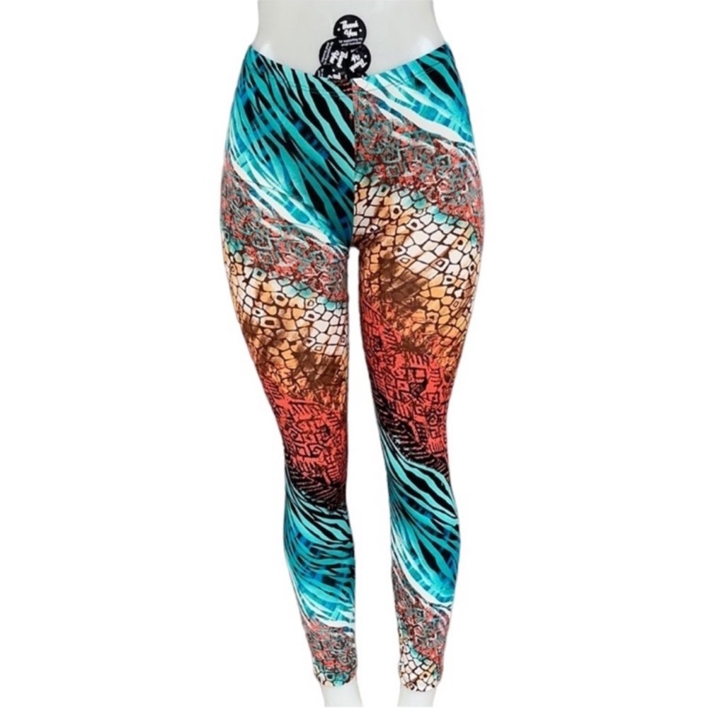 K Too Vibrant Multicolor Women's Leggings Size L